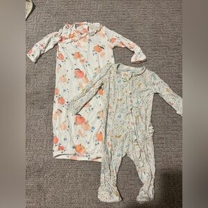 Angel Dear gown and 2 way zipper footie